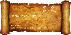 Dianiska Kál névjegykártya